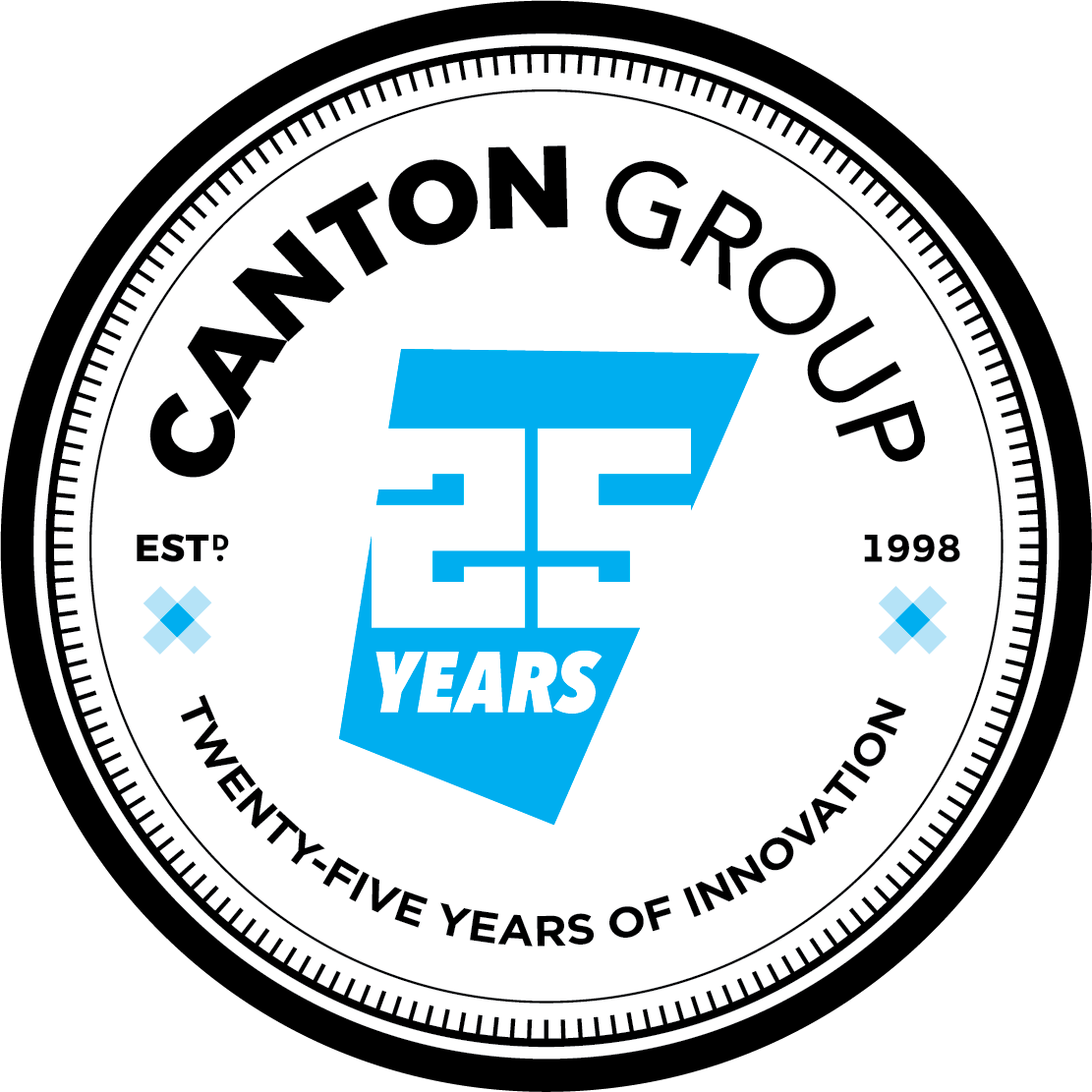 The Canton Group 25th Anniversary commemorative badge graphic