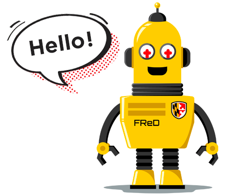 Say hello to MD Ethics FReD bot, graphic showing vector robot