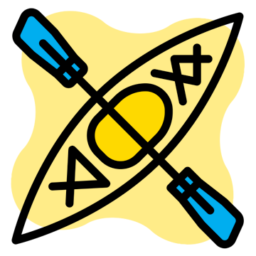 Kayaking vector icon