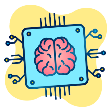 Agentic AI vector icon graphic