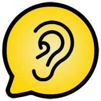 Perception Layer icon of ear in a chat bubble