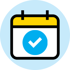 Present and Accessible icon vector calendar with checkmark