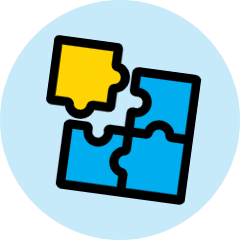 Legacy Integration vector icon of puzzle pieces fitting together