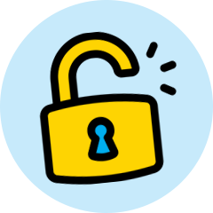 Vendor Lock-in vector icon of a unlocked padlock