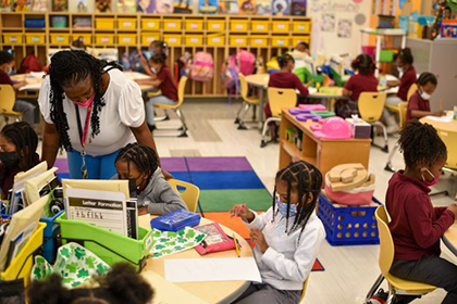 Arundel Elementary school classroom and students