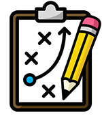 Plan vector icon clipboard with action plan and pencil