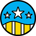 Voting badge icon graphic