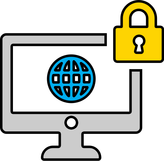 Multi-Factor Authentication (MFA) and Virtual Private Networks (VPN) icon graphic