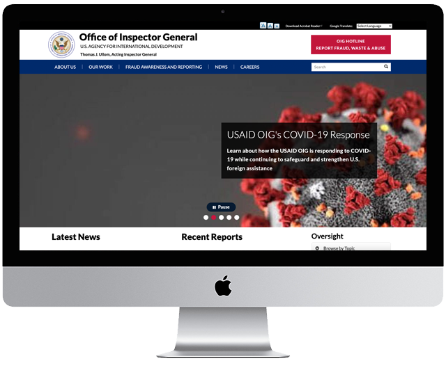 USAid OIG website screenshot image
