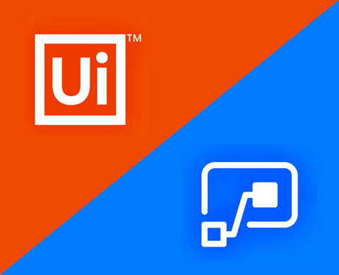 UiPath vs PAD logo graphic