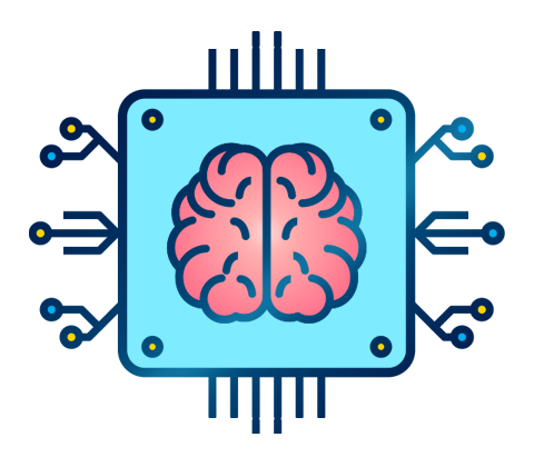 Agentic AI icon of brain inside of a computer chip