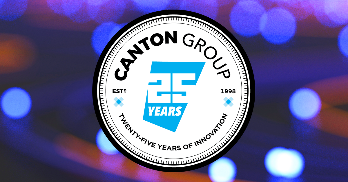 The Canton Group Celebrates 25 Years of Innovation commemorative badge graphic